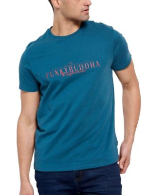 FUNKY BUDDHA Ανδρικό T-Shirt FBM007-023-04 DEEP GREEN, Μέγεθος XXL