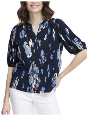 FRANSA Γυναικείο μπλέ μπλουζάκι V 20613486-202836, Χρώμα Μπλε Σκούρο, Μέγεθος XXL