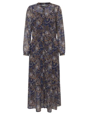 FRANSA Μακρυμάνικο maxi εμπριμέ μάο φόρεμα, περιλαμβάνεται εσωτερικό μεσοφόρι, Χρώμα Πολύχρωμο, Μέγεθος M
