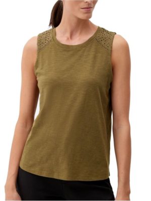 S.OLIVER Γυναικείο λαδί T-shirt 2129260.7723 olive, Χρώμα Πράσινο-Λαδί, Μέγεθος 40
