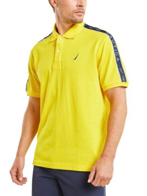 NAUTICA Ανδρικό κίτρινο κοντομάνικο μπλουζάκι πόλο πικέ Pol. N1M01639 Yellow 606, Χρώμα Κίτρινο, Μέγεθος XL