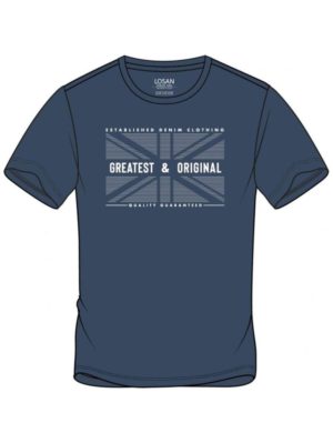 LOSAN Ανδρικό μπλέ κοντομάνικο T-Shirt 211-1631AL 440 Blue, Χρώμα Μπλέ, Μέγεθος XXL