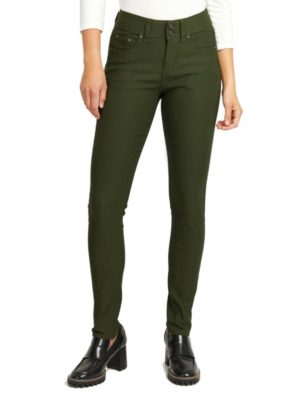 FRANSA Γυναικείο λαδί ελαστικό υφασμάτινο παντελόνι 601748 190515, Χρώμα Πράσινο-Λαδί, Μέγεθος 32