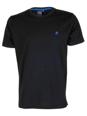 US GRAND Ανδρικό μαύρο κοντομάνικο T-Shirt μπλουζάκι, κεντημένο λογότυπο UST 031 Nero, Χρώμα Μαύρο, Μέγεθος L