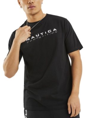 NAUTICA Competition Ανδρικό μαύρο κοντομάνικο T-Shirt μπλουζάκι HOLDEN N7M01359 Black, Χρώμα Μαύρο, Μέγεθος XL