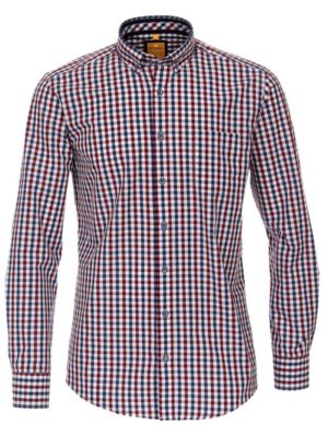 REDMOND Ανδρικό κόκκινο- μπλε καρό πουκάμισο easy iron, Χρώμα Κόκκινο, Μέγεθος XL