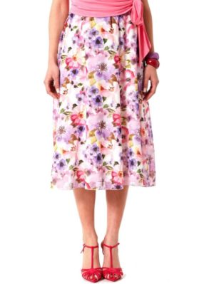 ANNA RAXEVSKY Γυναικεία φλοράλ κλός φούστα F23102, Χρώμα Πολύχρωμο, Μέγεθος 4XL