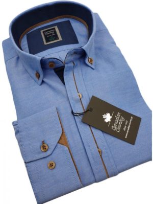 CANADIAN COUNTRY Ανδρικό γαλάζιο μακρυμάνικο πουκάμισο, regular fit, Χρώμα Γαλάζιο, Μέγεθος 3XL