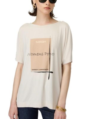 SARAH LAWRENCE Γυναικείο κοντομάνικο μπλουζάκι T-Shirt 2-516015 Beige, Χρώμα Εκρού, Μέγεθος L