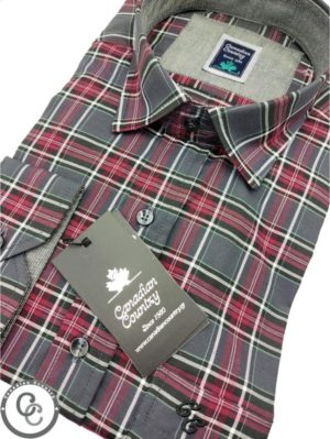 CANADIAN COUNTRY Ανδρικό κόκκινο καρό μακρυμάνικο πουκάμισο 7250- 6, Χρώμα Κόκκινο, Μέγεθος XL
