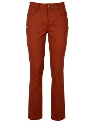 SARAH LAWRENCE Γυναικείο κάμελ ψηλόμεσο skinny ελαστικό παντελόνι καπαρντίνας, Χρώμα Κόκκινο, Μέγεθος 27