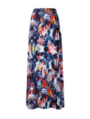 GR FASHION Πολύχρωμη μακριά ελαστική φούστα μαγιόπανο, Χρώμα Πολύχρωμο, Μέγεθος 58