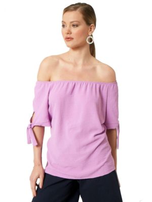 ANNA RAXEVSKY Γυναικεία λίλα μπλούζα B22125 LILA, Χρώμα Ροζ, Μέγεθος XXL