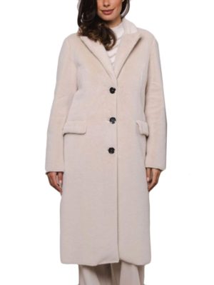 RINO PELLE Ολλανδικό γυναικείο γούνινο παλτό Saami 7002310 Blanc, Μέγεθος 3XL