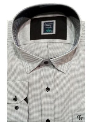 CANADIAN COUNTRY Ανδρικό λευκό-μπλέ πουκάμισο 220-2, Χρώμα Λευκό, Μέγεθος 5XL