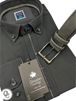 CANADIAN COUNTRY Ανδρικό μαύρο μακρυμάνικο πουκάμισο 4400-5, Μέγεθος 4XL