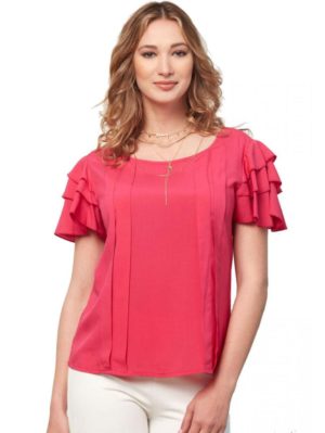 ANNA RAXEVSKY Γυναικεία φούξια μπλούζα B21124 FUXIA, Χρώμα Κόκκινο, Μέγεθος S