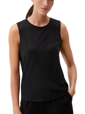 S.OLIVER Γυναικείο μπλέ navy κοντομάνικο μπλουζάκι T-shirt 2129260-9999 Navy, Χρώμα Μαύρο, Μέγεθος 38