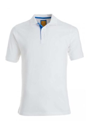 REDMOND Ανδρική λευκή κοντομάνικη πικέ πόλο μπλούζα, Χρώμα Λευκό, Μέγεθος XL