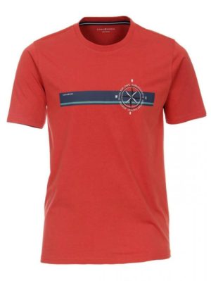 CASA MODA Ανδρική κόκκινη κοντομάνικη μπλούζα t-shirt (έως 7XL), Χρώμα Κόκκινο, Μέγεθος 6XL