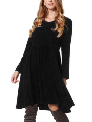 ANNA RAXEVSKY Μαύρο μακρυμάνικο φόρεμα, d20210 black, Χρώμα Μαύρο, Μέγεθος M