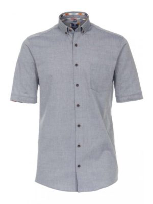 REDMOND Ανδρικό κοντομάνικο μπλέ πουκάμισο, Easy Iron, Χρώμα Μπλέ, Μέγεθος 8XL