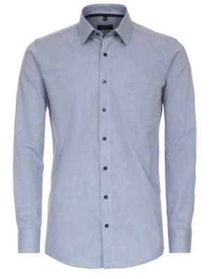 REDMOND Ανδρικό μπλέ ψιλό καρό μακρυμάνικο πουκάμισο 3XL-4XL-5XL-6XL-7XL, Χρώμα Μπλέ, Μέγεθος 4XL