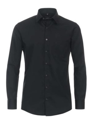 REDMOND Ανδρικό μαύρο μακρυμάνικο πουκάμισο, Χρώμα Μαύρο, Μέγεθος 5XL