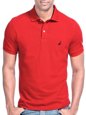 NAUTICA Ανδρικό κόκκινο κοντομάνικο μπλουζάκι πόλο πικέ K41050 6NR NAUT RED, Χρώμα Κόκκινο, Μέγεθος 3XL