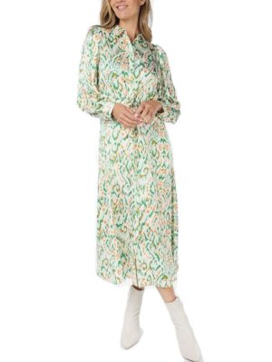 ESQUALO μακρυμάνικο φόρεμα με γιακά SP24 14017 Print, Χρώμα Πολύχρωμο, Μέγεθος 44