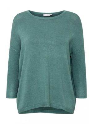 FRANSA Γυναικεία βεραμάν μακρυμάνικη πλεκτή μπλούζα 20610794-185611, Χρώμα Πράσινο-Λαδί, Μέγεθος XL