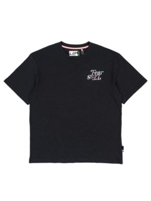 LOSAN Ανδρικό μαύρο κοντομάνικο μπλουζάκι T-Shirt LMNAP0103-24010 black, Χρώμα Μαύρο, Μέγεθος M