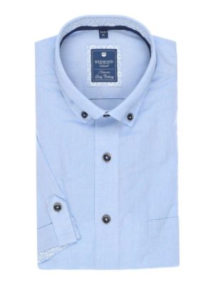 REDMOND Ανδρικό γαλάζιο λεπτό μακρυμάνικο πουκάμισο, Χρώμα Γαλάζιο, Μέγεθος L