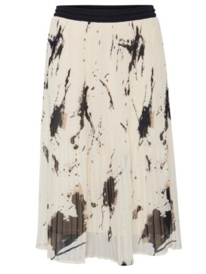 FRANSA Ασπρόμαυρη πλισέ φούστα 20612041-200739, Χρώμα Εκρού, Μέγεθος XL
