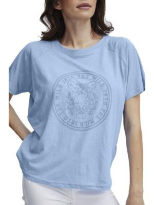 FRANSA Γυναικείο γαλάζιο tshirt μπλουζάκι 20613700-202816, Χρώμα Γαλάζιο, Μέγεθος L