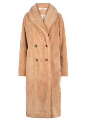 ESQUALO Γυναικείο κάμελ μακρύ γούνινο παλτό F23 37514 790 Camel, Χρώμα Καφέ, Μέγεθος XL