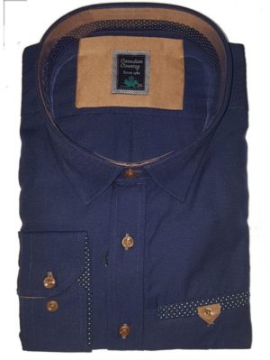 CANADIAN COUNTRY Ανδρικό μπλέ navy μακρυμάνικο πουκάμισο 4350 Color 18, Χρώμα Μπλε Σκούρο, Μέγεθος XL