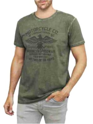 FORESTAL Ανδρικό λαδί κοντομάνικο μπλουζάκι t-shirt 701-282 Kaki 73, Χρώμα Πράσινο-Λαδί, Μέγεθος 6XL