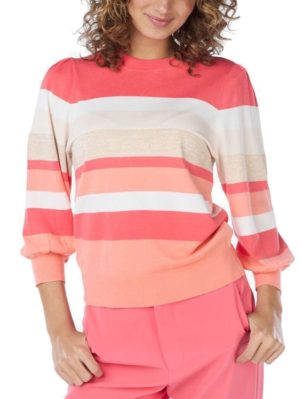 ESQUALO Γυναικεία πολύχρωμη μπλούζα πλεκτή SP24 07024 Strawberry, Χρώμα Πολύχρωμο, Μέγεθος L