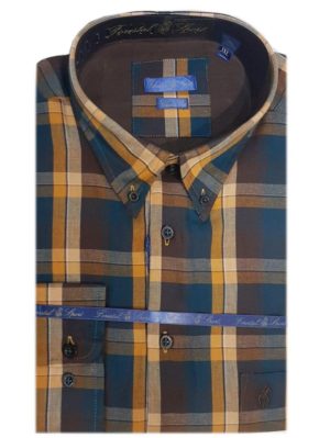 FORESTAL Ανδρικό πολύχρωμο καρό πουκάμισο φανέλλα 900715 Petroleo Color 69, Χρώμα Κόκκινο, Μέγεθος 3XL