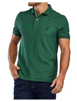 NAUTICA Ανδρικό πράσινο κοντομάνικο μπλουζάκι πόλο K17000 4rt Rich Teal, Χρώμα Πράσινο-Λαδί, Μέγεθος XL