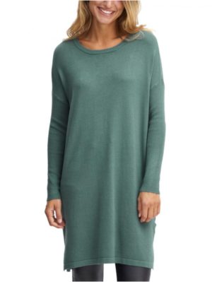 FRANSA Γυναικείο πράσινο μακρυμάνικο πλεκτό μπλουζοφόρεμα τούνικ 20610791 185611, Χρώμα Πράσινο-Λαδί, Μέγεθος M