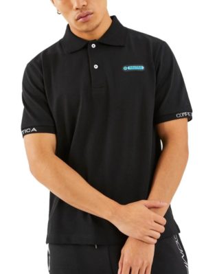 NAUTICA Ανδρικό μαύρο κοντομάνικο μπλουζάκι πόλο πικέ N7M01365 Black 011, Χρώμα Μαύρο, Μέγεθος L