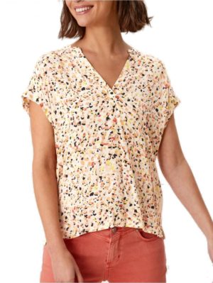 S.OLIVER Γυναικεία μπέζ T-shirt 2111656-09A1, Χρώμα Καφέ, Μέγεθος M