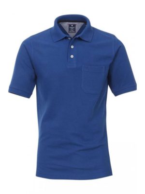 REDMOND Ανδρική μπλέ κοντομάνικη πικέ πόλο μπλούζα, Χρώμα Μπλέ, Μέγεθος 5XL