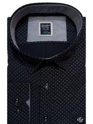 CANADIAN COUNTRY Ανδρικό μαύρο μακρυμάνικο πουκάμισο 210-16, Χρώμα Μαύρο, Μέγεθος 6XL