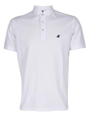 US GRAND Ανδρικό λευκό κοντομάνικο T-Shirt μπλουζάκι μάο USP340 Bianco, Χρώμα Λευκό, Μέγεθος XXL