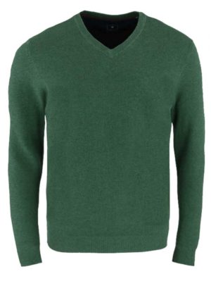 REDMOND Ανδρική πράσινη πλεκτή μπλούζα V, Χρώμα Πράσινο-Λαδί, Μέγεθος 4XL