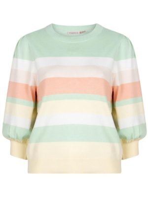 ESQUALO Γυναικεία πολυχρωμη μπλούζα SP24 07024 pistache, Χρώμα Πολύχρωμο, Μέγεθος L