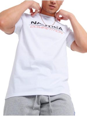 NAUTICA Competition Ανδρικό λευκό T-Shirt μπλουζάκι N7CR0010 908 White, Χρώμα Λευκό, Μέγεθος XXL